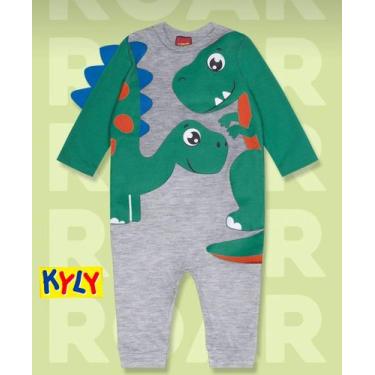Imagem de Macacão Bebê Masculino em Cotton Dinossauro Kyly - Kyly , Mescla, 9/12