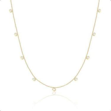 Imagem de Colar Ouro 18k Com Zircônias Brancas 3mm 45cm - Paulistana Joias, Bran