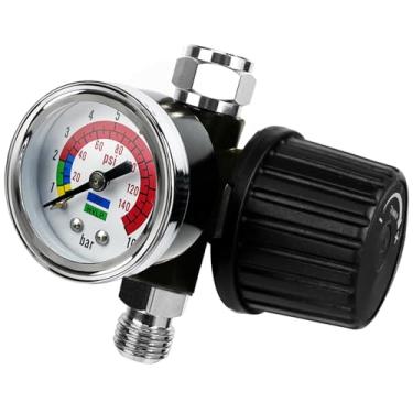 Imagem de LE LEMATEC Regulador de compressor de ar com medidor, regulador de diafragma de pressão NPT 1/4, controle de 140 PSI para pistolas de pulverização HVLP, ferramentas pneumáticas - AR-02