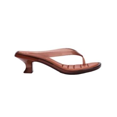 Imagem de Sandália Melissa Thong Kitten Heel Original 38068, Marrom, 35