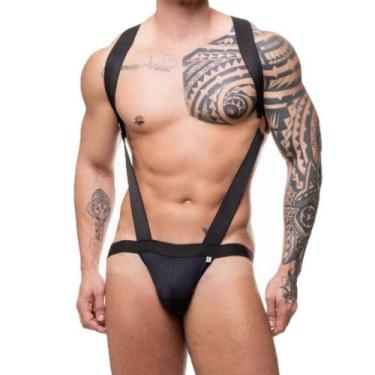 Imagem de Harness Body Suspensório Jockstrap Preto Em Cirre Gay Sexy - SD Clothi