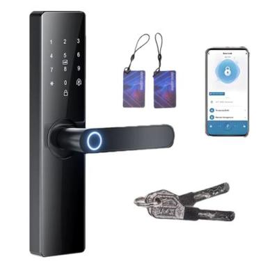 Imagem de Fechadura Eletrônica Digital Com Biometria E Senha - Fechadura Digital