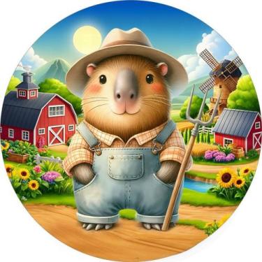 Imagem de Capa Para Mini Painel Redondo 50x50cm Capivara Sublimado Sistema Veste