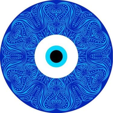 Imagem de Painel 50cm Redondo de Festa Tema Olho Grego Sorte Azul Infanti Crianç