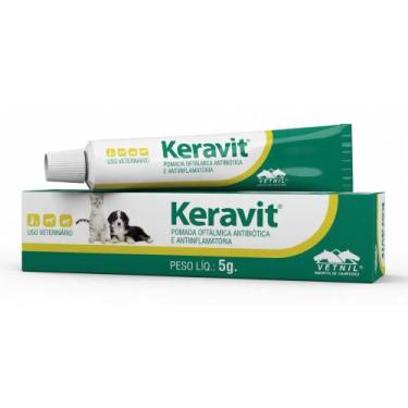 Imagem de Keravit Pomada Oftálmica Antibiótica e Anti-Inflamtória 5g - Vetnil