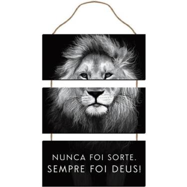 Imagem de Placa Decorativa C/ 3 Partes Nunca Foi Sorte Sempre Foi Deus - LITOART
