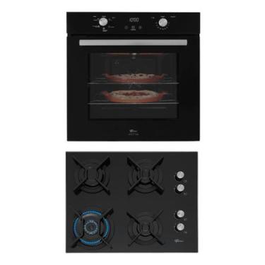Imagem de Kit Infinity Fischer: Forno Elétrico Preto 82L e Cooktop a Gás 4B, 220
