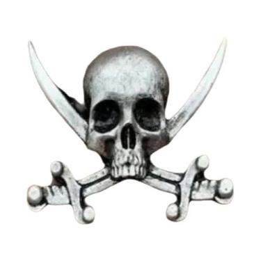 Imagem de Broche Gótico De Caveira Para Halloween, Distintivo De Metal Vintage E