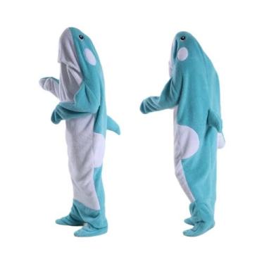 Imagem de Pijama Infantil De Halloween Com Tema De Tubarão, Macacão Com Capuz, K