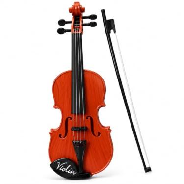 Imagem de MINI VIOLINO INFANTIL ACUSTICO COM 4 CORDAS E ARCO PARA INICIANTES