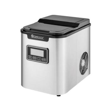 Imagem de Máquina de Gelo Gelopar GMGD-15 Portátil Inox C/ Display 12kg, 220V
