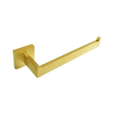 Imagem de Toalheiro de Rosto Quadrado Inox Dourado Fosco Slim - RENO