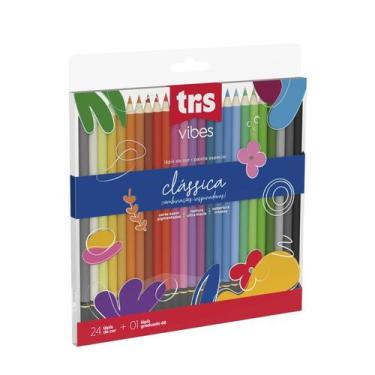 Imagem de Lapis De Cor Vibes - Tons Clássicos - 24 Cores + 1 Lápis 6B da Tris Re