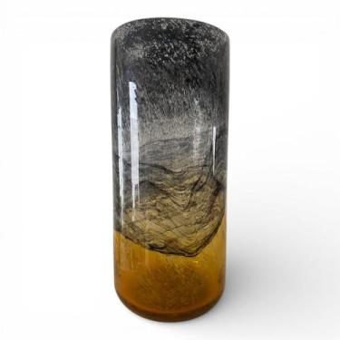 Imagem de Vaso em Vidro Murano Bicolor Preto e Laranja 38x16,5x16,5cm - Prime Ho