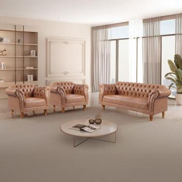 Imagem de Conjunto 1 Sofá e 2 Poltronas Chesterfield Duque - Zurc Decor