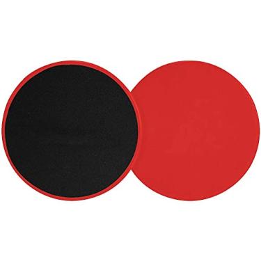 Imagem de Deslizantes para exercícios de núcleo dupla face para uso em carpete ou pisos de madeira, perfeitos para exercícios abdominais, academia, equipamento para viagem em casa, 2 peças (vermelho)