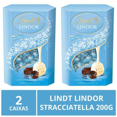 Imagem de Chocolate Lindt Lindor, Stracciatella Branco, 2 Caixas 200G
