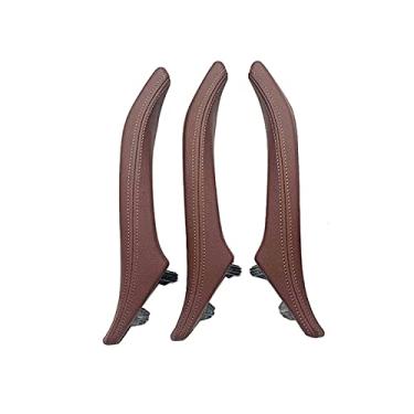 Imagem de MVMTVT Conjunto de 3 peças Conjunto de maçaneta de porta de couro do passageiro para BMW Série 5 F10 F11 F18 520i 523i 525i 528i 535i