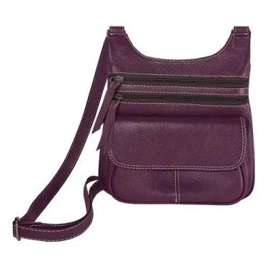 Imagem de Bolsa Feminina Pequena Feita De Couro Legítimo Alça Tiracolo Cor:Vinho