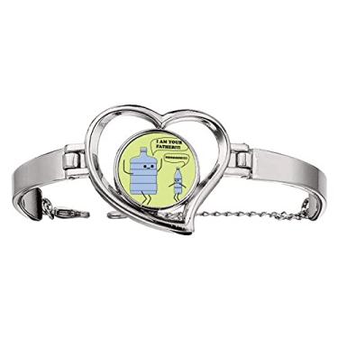 Imagem de N/A N/A Pulseira de bebida líquida para garrafa de balde coração joia pulseira de arame, medium, metal