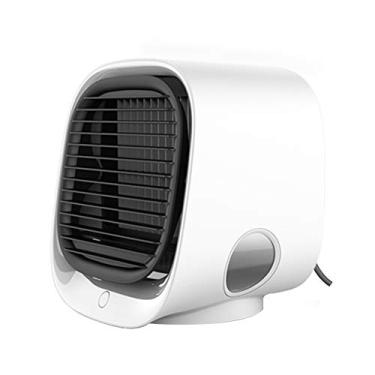Imagem de Mini refrigerador de ar portátil para casa umidificador purificador de ar condicionado USB desktop ventilador de ar para sala de escritório, branco