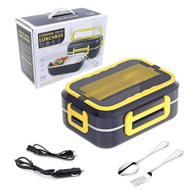 Imagem de Marmita Elétrica Portátil Automática Carro Lancheira Elétrica Térmica 40w 3 Pratos Veicular E Tomada