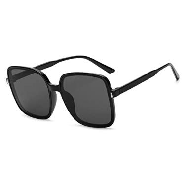 Imagem de 1 peça unissex moda óculos de sol quadrado superdimensionado retrô grande armação plana óculos de sol óculos de sol de luxo óculos de proteção uv400, b, preto, outros