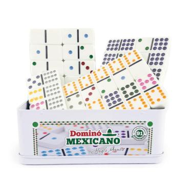 Jogo De Domino Mexicano 6 Double Lata Com 28 Peças Colorido em Promoção é  no Buscapé