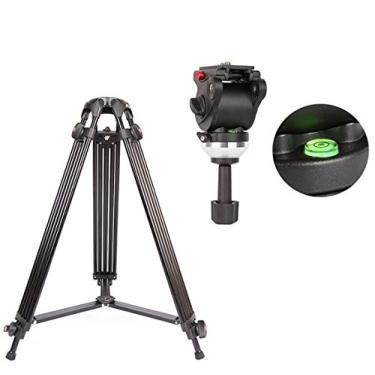 Imagem de GOWE Kit de tripé profissional resistente para câmera de vídeo fotográfica 1,8 m, tripé de vídeo para câmera DSLR com cabeça fluida