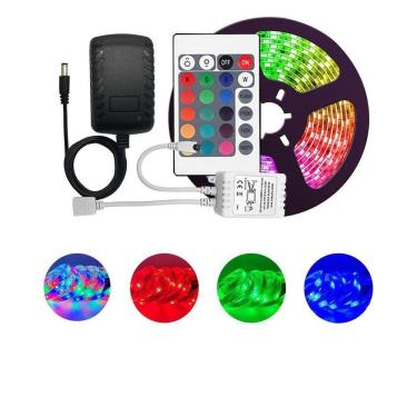 Imagem de Fita Led Rgb 3528 5M Silicone Ip65 Acompanha Fonte E Controladora