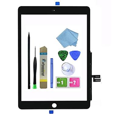 Imagem de Digitalizador de tela sensível ao toque Zentop para iPad preto de 7ª geração 2019 iPad 10,2" (A2197 A2198 A2200) Montagem de substituição com suporte de câmera, adesivo pré-instalado, kit de ferramentas (sem botão Home), Preto