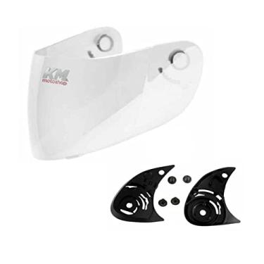 Imagem de Viseira Cristal Polivisor + Reparo Fixação Compatível Capacete Ls2 FF 350