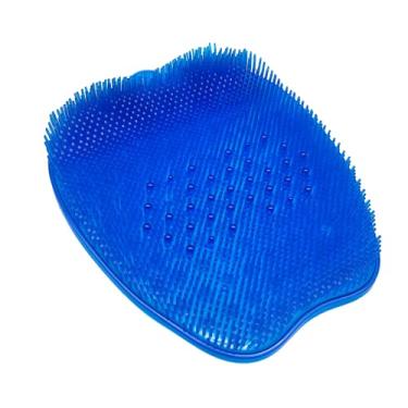 Imagem de Massageador de pé grande de silicone para pés para chuveiro massageador limpo para o chão do chuveiro com ventosas antiderrapantes esfoliação melhora a circulação sanguínea dos pés massagem e reduz a dor nos pés unissex - azul