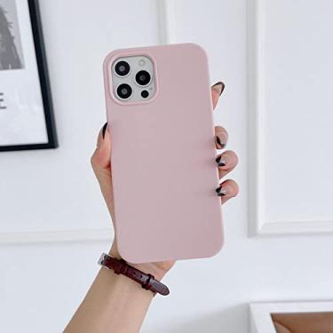 Imagem de Capa de silicone líquido original de luxo sólido para iPhone 13 12 11 Pro Max para iPhone 14 11 Xr Xs MAX Soft Tpu Capa Traseira, 7 Rosa, Para iPhone 11
