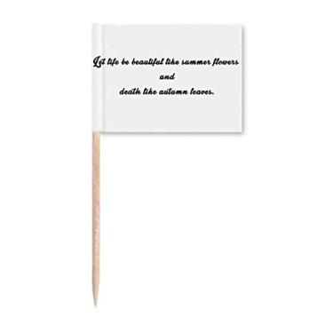 Imagem de Citação de poesia "Life Like Summer Flower Toothpick Flags Marker Topper Decoração de Festa