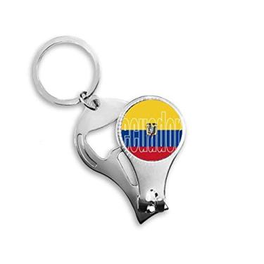 Imagem de Chaveiro de anel para cortador de unhas com nome da bandeira do país do Equador