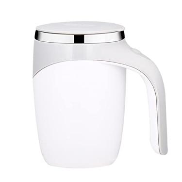 Imagem de Tempaty 380 ml caneca auto-agitada com tampa copo de café automático com agitação magnética elétrica de aço inoxidável copo de café auto-misturado para café leite cacau chocolate quente