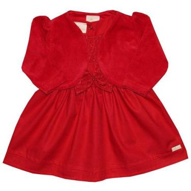 Imagem de Vestido De Bebê Glamour Renda Vermelho - Melania Babys