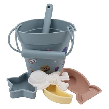 Imagem de Brinquedos de Neve de Silicone, Interação entre Pais e Filhos, Bordas Escorregadias, Balde de Praia Macio, Banheiro Infantil Seguro para Atividades Ao Ar Livre (Azul)