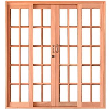 Imagem de Porta de Correr Madeira 4 Folhas 180cmx216cmx12cm Quadriculado Esel Natural