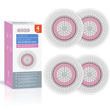 Imagem de Cabeças de escova de limpeza facial de substituição da Brushmo compatíveis com cabeça de escova de limpeza normal da pele, 4 unidades
