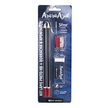 Imagem de Kit 2 Lápis Preto HB Sextavado + Borracha + Apontador, Bee Unique