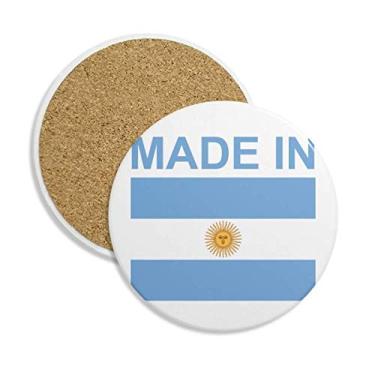 Imagem de Porta-copos de cerâmica Made In Argentina Country Love porta-copos porta-copos com pedra absorvente para bebidas presente 2 peças