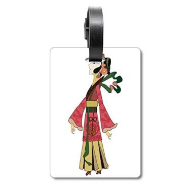 Imagem de Chinese Shadow Play Bolsa feminina imagem mala etiqueta cartão de bagagem pendurado Scutcheon