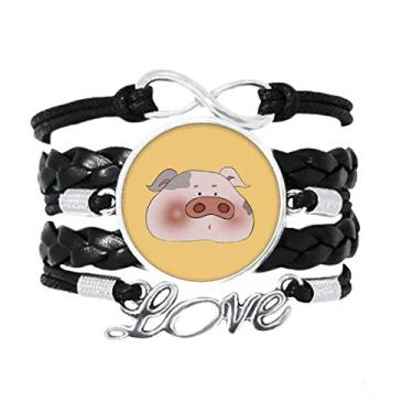 Imagem de OFFbb-USA Pulseira Porquinho de Animação Loveliness Love Acessório de couro torcido para presente