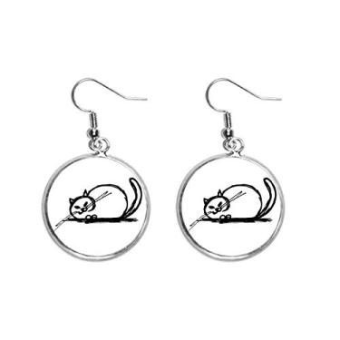 Imagem de Brinco feminino com pingente de orelha de gato pesado e encaracolado