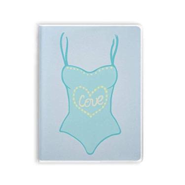 Imagem de Caderno de roupa de banho azul Ilustration capa de goma Diário capa macia Diário