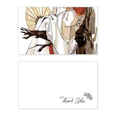 Imagem de Boneco chinês chinês chinês com estampa de homem arquico, cartão de agradecimento, papel de aniversário, agradecimento de casamento