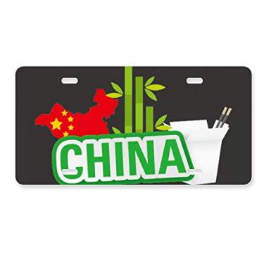Imagem de DIYthinker China Mapa Bamboo Green China Town placa de licença decoração aço inoxidável automóvel etiqueta