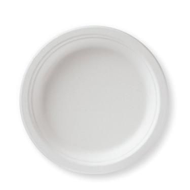 Imagem de Susty Party Pratos compostáveis de 17,7 cm (50 unidades), cana de açúcar descartável, biodegradável, branco